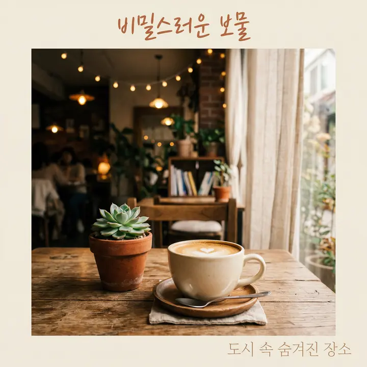 조용한 도시 골목길 아늑한 숨겨진 카페 인스타그램 사진 4장 — 2